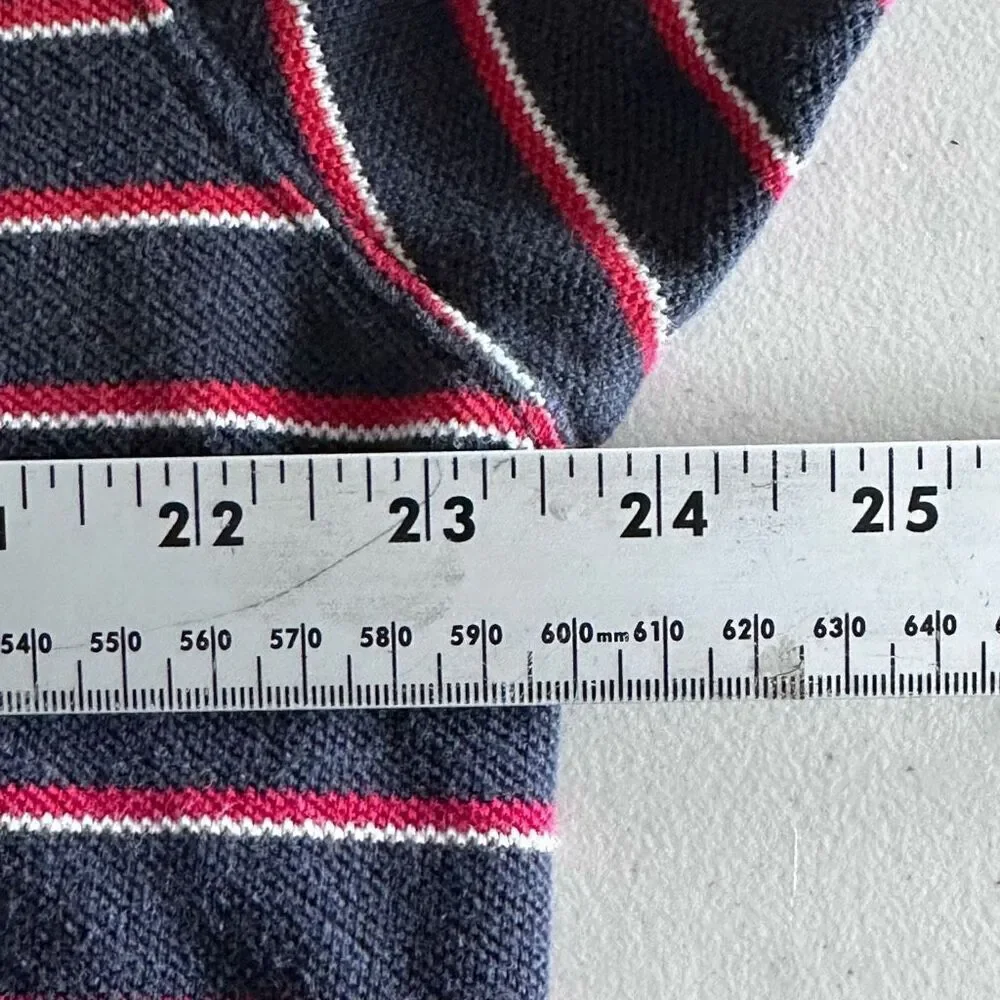 Vintage Polo Jeans‎ Co. Ralph Lauren Polo Shirt Mens XL Blue Flag Striped 90s